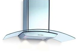 VECTAIRE GAMMA STAINLESS STEEL KITCHEN 70cm CURVED GLASS CHIMNEY CANOPY EXTRACTOR, GAM700GL (V)